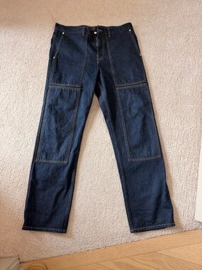 Men's Helmut Lang Dark Blue Carpenter Jeans - Classic Workwear Style